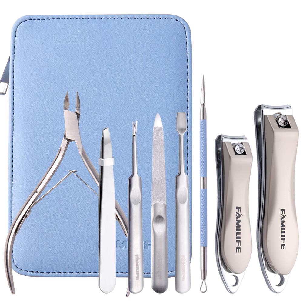 FAMILIFE Manicure Set, Professional Nail Kit Pedicure Kit Nail Clipper Set,  13PCS Beauty Tools Manicure Kit Pedicure Tools, Stainless Steel Nail Kit