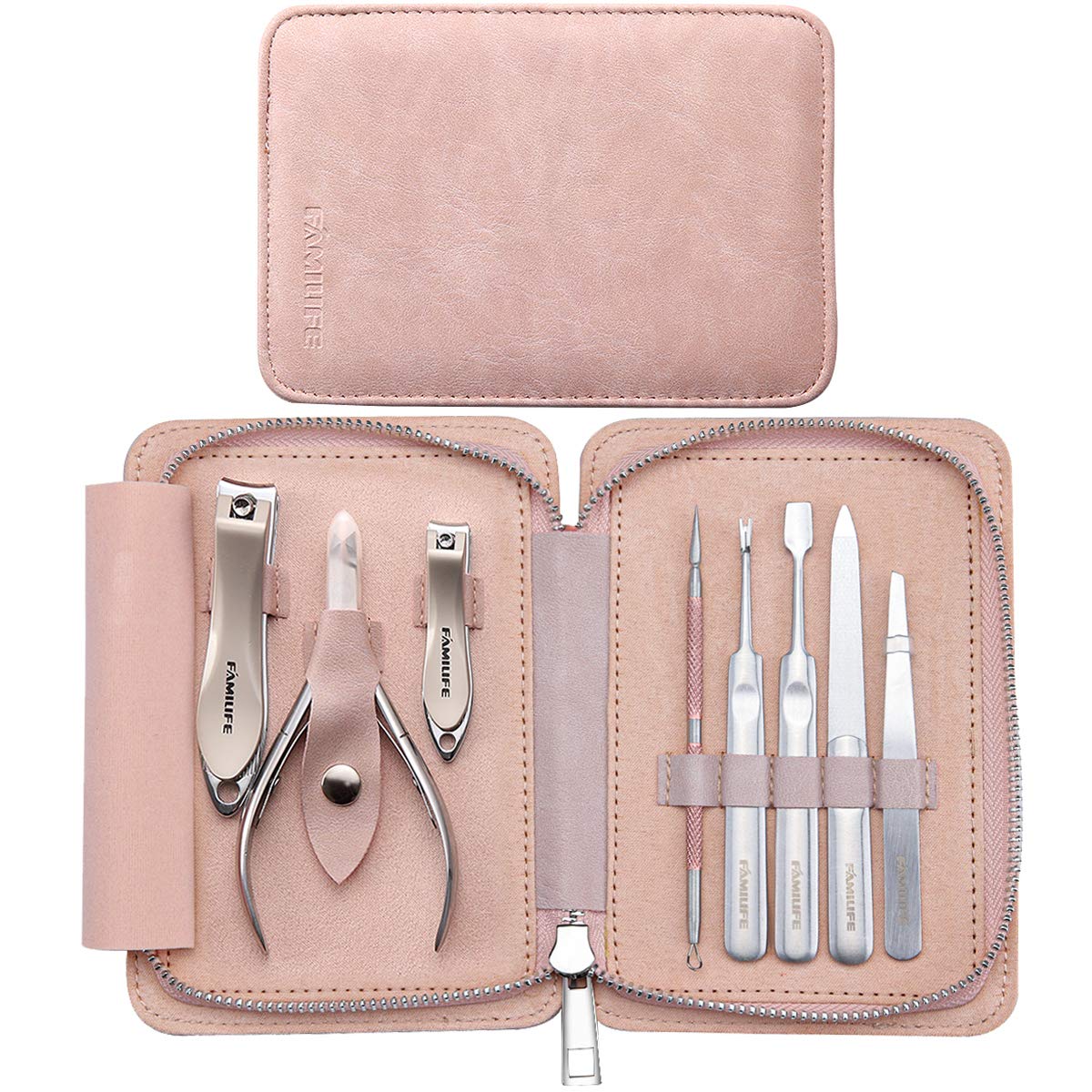 WOAMA Manicure Set Travel Nail Clippers 10-Piece Toenail Clippers Pedicure  Kit Stainless Steel Nail Kit for Women - Pink