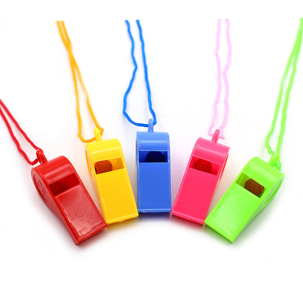 Sunland Colorful Plastic Whistles Cheering Party Whistle for Kids