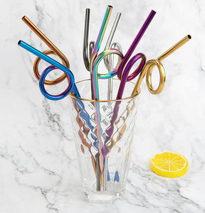 Familife304 Stainless Steel Straw 6 Shape Straw Cocktail Drink Straw Color Straw 2022 NEW