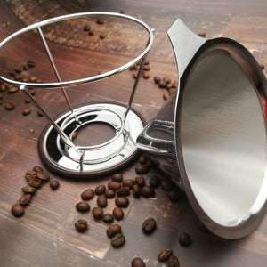 Familife 304 stainless steel double-layer filter hand washed coffee screen double-layer coffee filter funnel 2022 NEW