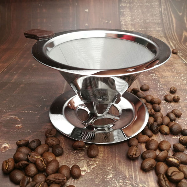 Familife 304 stainless steel double-layer filter hand washed coffee screen double-layer coffee filter funnel 2022 NEW