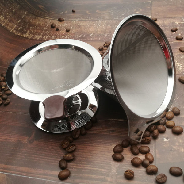 Familife 304 stainless steel double-layer filter hand washed coffee screen double-layer coffee filter funnel 2022 NEW