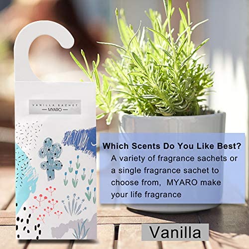 12 Packs Long-Lasting Vanilla Scented Sachets with Hanger