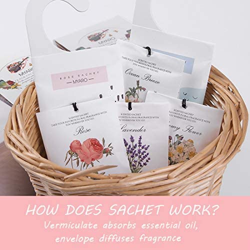 12 Packs Long-Lasting Lily Scented Sachets for Drawer and Closet