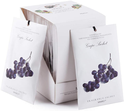 Pack of 12 Long-Lasting Grape Scented Sachets Bags
