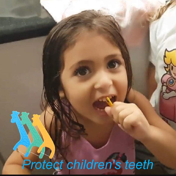204 Picks Kid's Dental Floss Picks Fluoride Free Unflavored Fun Flossing Children