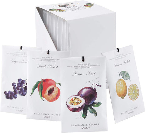 12 Long-Lasting Fruit Sachets 4 Scents Option Sachets for Drawer and Closet