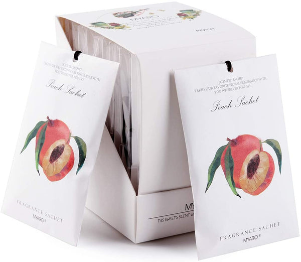 Pack of 12 Fresh Long-Lasting Peach Scented Sachets Bags