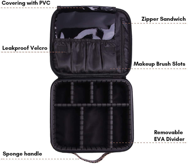 Portable Cosmetic Bag Organizer Leopard Waterproof Makeup Case