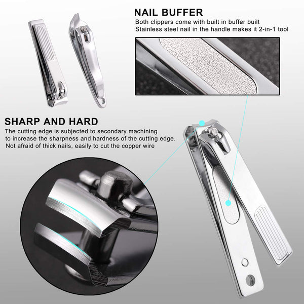 15Pcs F02 Stainless Steel Portable Manicure Set Pedicure Kit