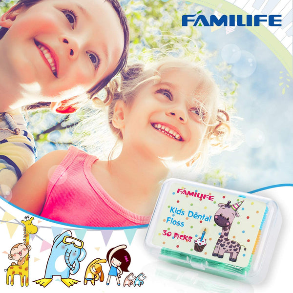 204 Picks Kid's Dental Floss Picks Fluoride Free Unflavored Fun Flossing Children