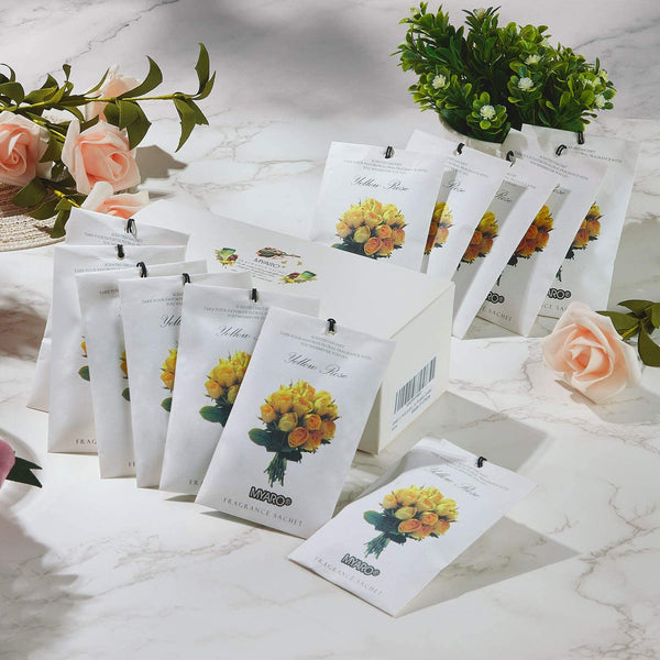 12 Packs Yellow Rose Long-Lasting Scented Sachets