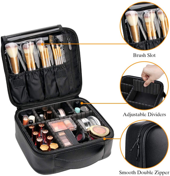Travel Makeup Bags Organizer Professional Leather Cosmetic Bag