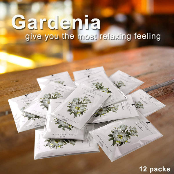 12 Packs Long-Lasting Home Fragrance Gardenia Scented Sachets for Drawer and Closet