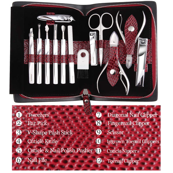 12 in 1 Stainless Steel Professional Manicure Kit Nail Clippers Set