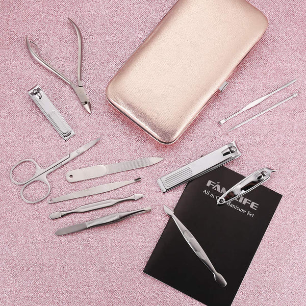 12 Pieces Grooming Kit Professional Manicure Pedicure Nail Clippers Set