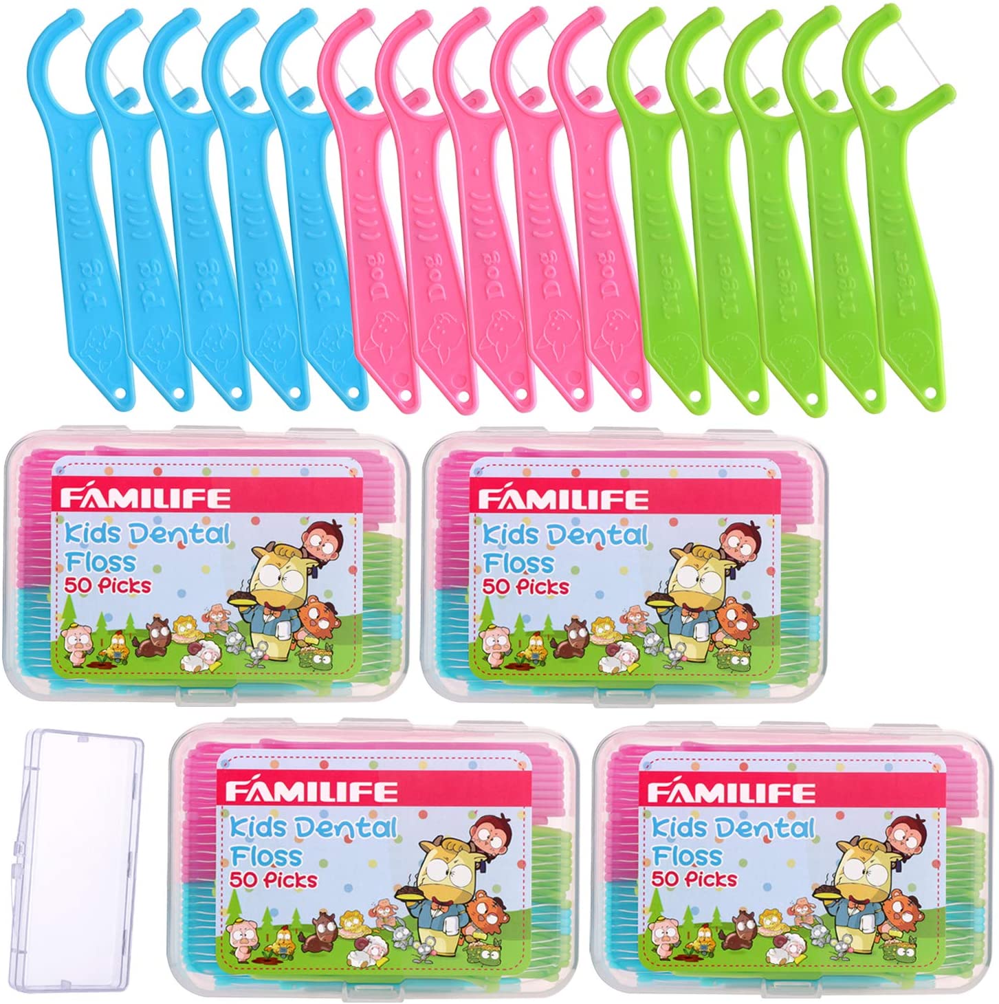 200 Picks Toddler Threaders Children Unwaxed Unflavored Fluoride Free Dental Flossing Sticks